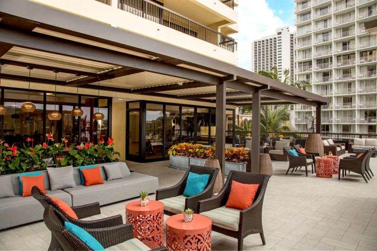 Aston Waikiki Beach Tower - 4th Floor Deck Seating Area