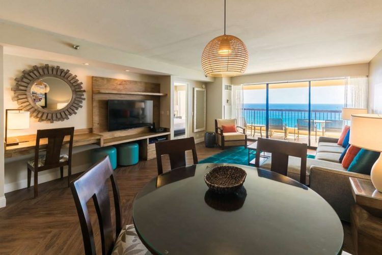 Aston Waikiki Beach Tower - 2 Bedroom Oceanfront Dining Table