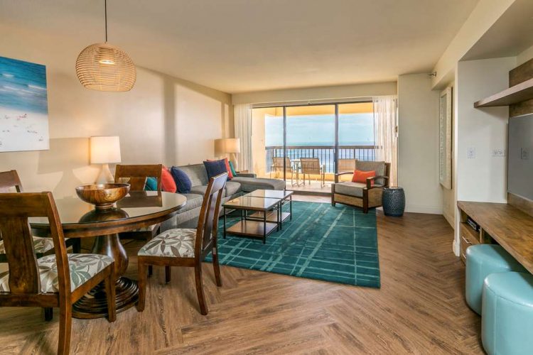 Aston Waikiki Beach Tower - 2 Bedroom Oceanfront Premium Livingroom