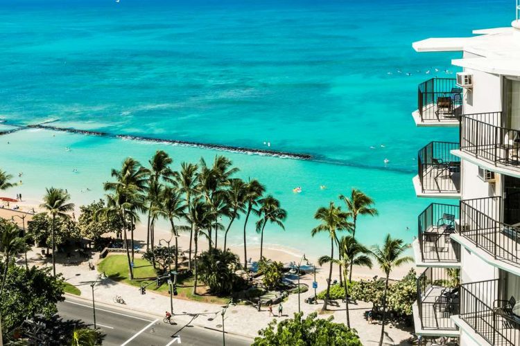 Aston Waikiki Beach Tower - 2 Bedroom Ocean View Lanai View