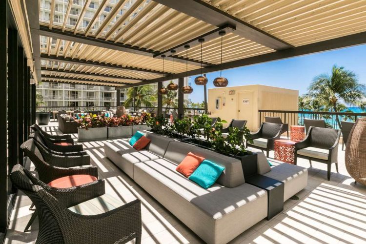 Aston Waikiki Beach Tower - 4th Floor Deck Seating Area