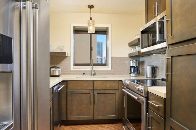 Aston Waikiki Beach Tower - 1 Bedroom Partial Ocean View Kitchen