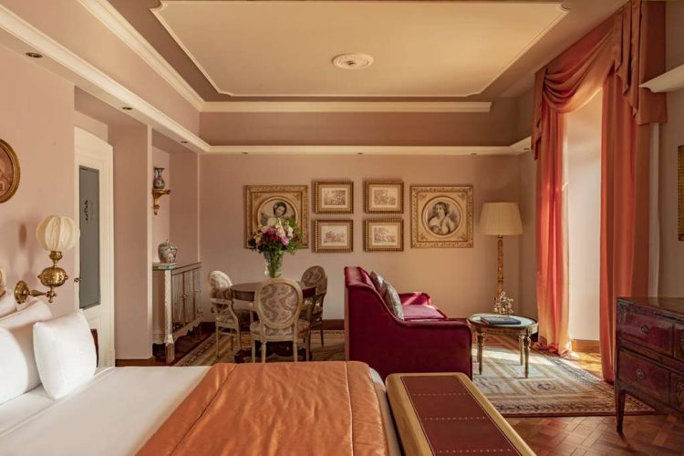 Junior Suite with Lake View bedroom and living area